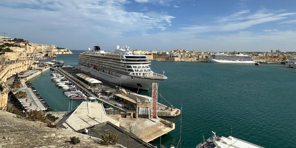 Viking Saturn And Viking Venus At Valletta Cruise Port, Malta Min